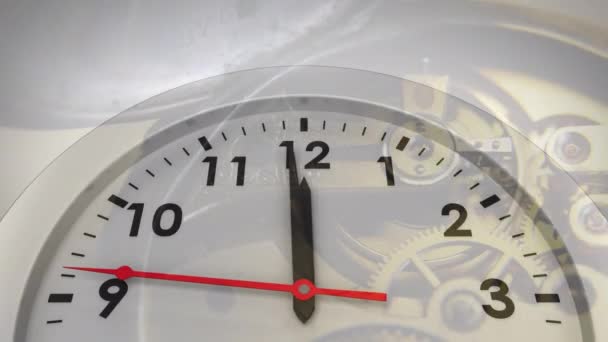 Animation Clock Moving Clock Mechanism Time Passing Clocks Mechanic Watchmaking — Video Stock