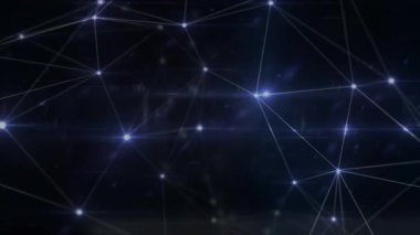 Animation of lights and connections on black background. Network, connections and technology concept digitally generated video.
