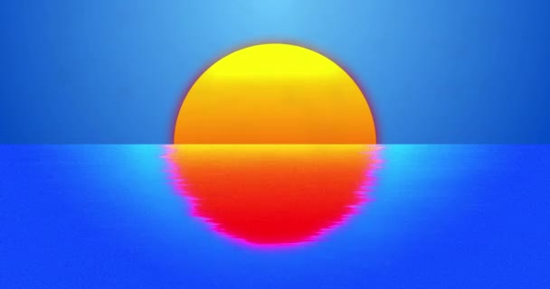 Animation Interference Sun Water Blue Background Abstract Background Colour Movement — Stockvideo