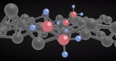 Animation of moving shapes over chemical formula. Global science and digital interface concept digitally generated video.