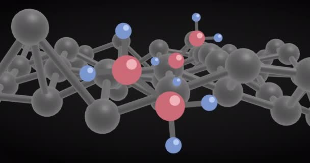 Animation Moving Shapes Chemical Formula Global Science Digital Interface Concept — Wideo stockowe