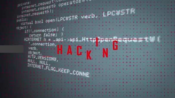 Animation Hacking Data Processing Grey Background Computers Hackers Data Safety — Wideo stockowe