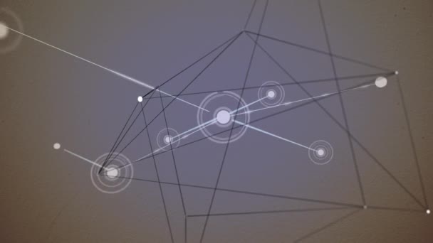 Анімація Мережі Язків Піктограмами Фігурами Сірому Фоні Концепція Глобального Бізнесу — стокове відео