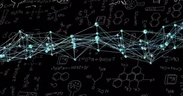 Анимация Химических Уравнений Химической Формуле Концепция Глобального Научного Цифрового Интерфейса — стоковое видео