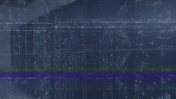 Animation Computer Screen Glitch Effect Programming Codes Digital Composite Computer — ストック動画