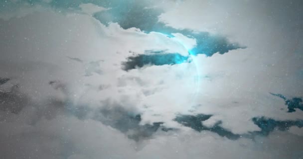 Animation Blue Planet Sky Clouds Planets Cosmos Universe Concept Digitally — Vídeos de Stock