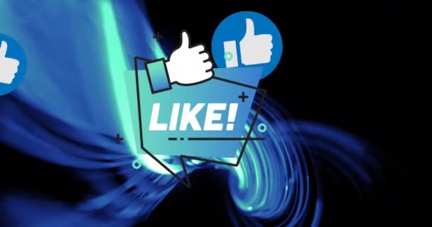 Animation Black Background Blue Lines Social Media Network Communication Technology — Video