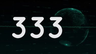 Animation of increasing numbers over financial data and globe on black background. finance, economy, technology and digital interface concept digitally generated video.