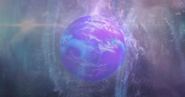Animation Violet Planet Smoky Violet Space Planets Cosmos Universe Concept — 图库视频影像