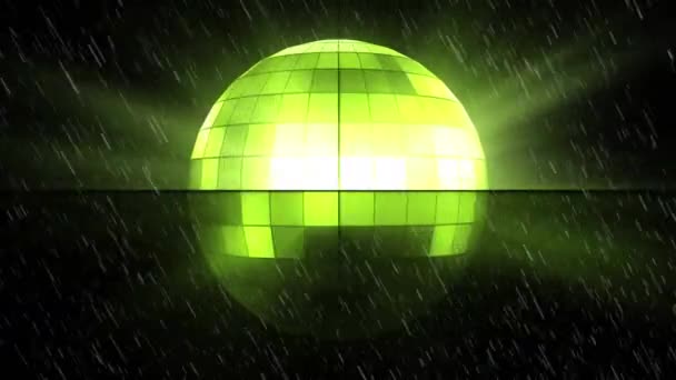 Animation Glowing Disco Ball Dark Background Music Entertainment Concept Digitally — Video Stock