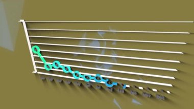 Animation of financial graph on brown background. Global science, connections, data processing and digital interface concept digitally generated video.