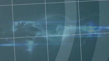 Animation of science data processing on dark background. Global science, connections, data processing and digital interface concept digitally generated video.