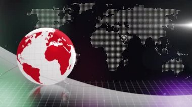 Animation of world map over globe. Global business and digital interface concept digitally generated video.