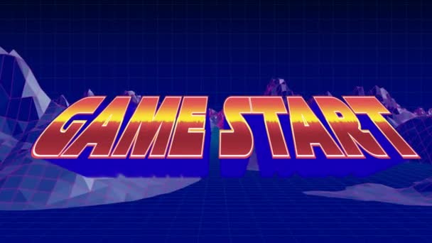 Animation Game Start Metaverse Space Navy Background Video Games Communication — Stockvideo