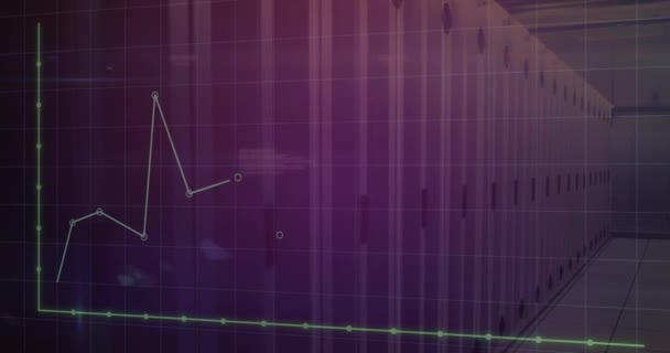 Animation Graphs Circles Violet Background Network Finance Connections Technology Concept — Stock videók