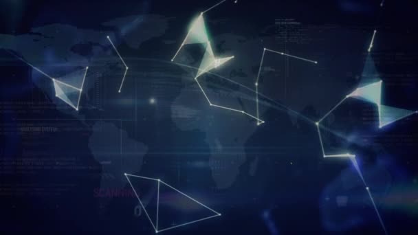 Animation Data Processing Globe Network Connections Global Connections Network Data — Video Stock