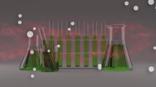 Animation Dots Lab Glasses Samples Science Medicine Laboratory Concept Digitally — Stock video