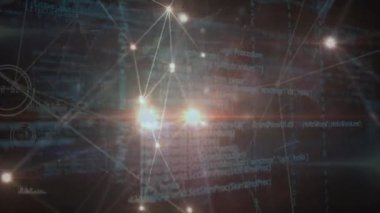 Animation of network of connections with data processing over globe. global connections, networks and data processing concept digitally generated video.