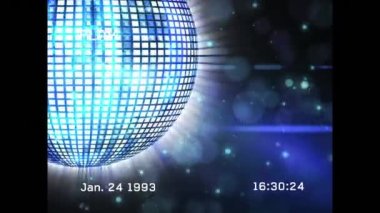 Animation of vintage tape with disco ball and glitch. Games, entertainment, party and celebration concept digitally generated video.