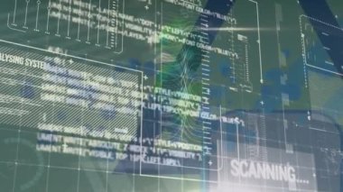 Animation of data processing on screen. global business, finance and data processing concept digitally generated video.