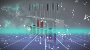 Animation of diverse data processing over dna chain. Global technology computing and digital interface concept digitally generated video.