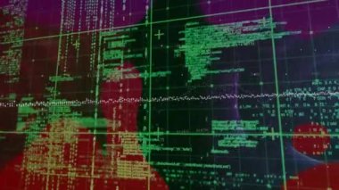 Siyah arkaplan üzerinde veri işleme animasyonu. küresel iş ve dijital arayüz kavramı dijital olarak oluşturulmuş video.