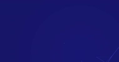 Animation of network of connections over blue background. Global business, finances, data processing and digital interface concept digitally generated video.