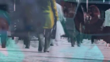 Animation of diverse surgeons over pedestrians. Public health and healthcare services concept digitally generated video.