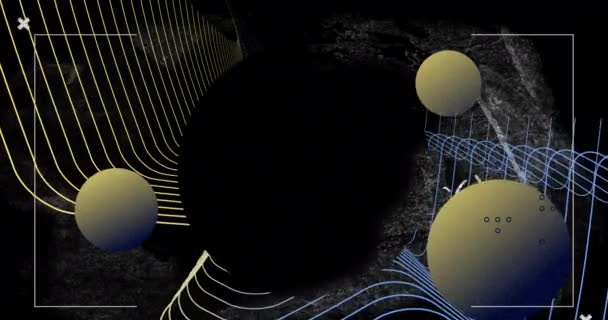 Animation Spheres Math Formulas Black Background Science Math Data Learning — Vídeo de stock