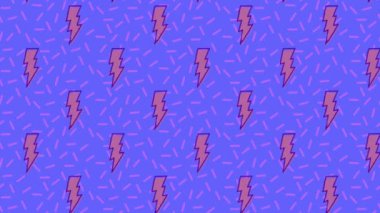 Animation of speech bubble over lightnings. Abstract background and digital interface concept digitally generated video.