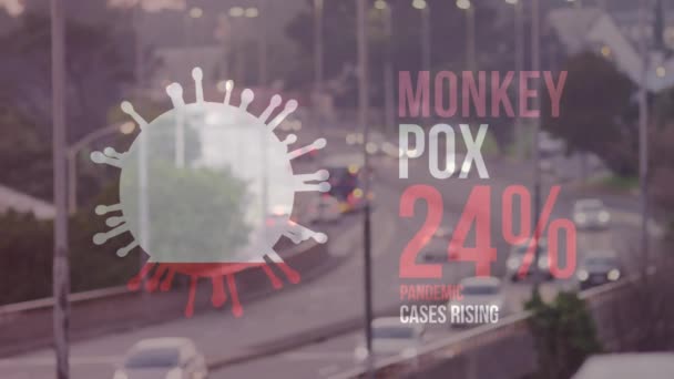 Animation Monkey Pox 67N Percent Road Traffic Monkey Pox Health — Stockvideo