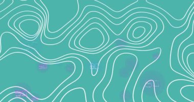 Animation of 6g over green background with isohypses. Network and technology concept digitally generated video.