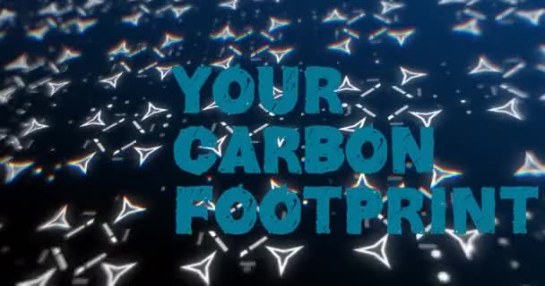 Animation Your Carbon Footprint Navy Background Triangles Eco Awareness Global — 图库视频影像