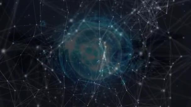 Анімація Мережі Язків Темному Фоні Глобальні Язки Бізнес Цифровий Інтерфейс — стокове відео