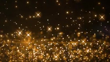 Animation of falling glowing lights over dark background. Color, movement, energy concept digitally generated video.