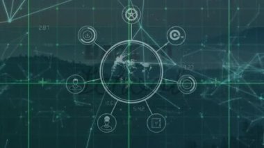 Animation of back to school text and network of connections over landscape. global connections, computing and digital interface concept digitally generated video.