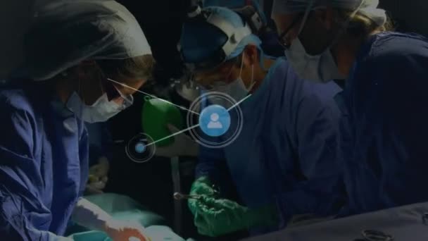 Animation Connections Diverse Surgeons Operation Health Medicine Connections Concept Digitally — Vídeo de Stock