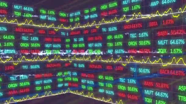 Animation Digital Interface Financial Data Processing Global Finance Business Data — Vídeo de Stock