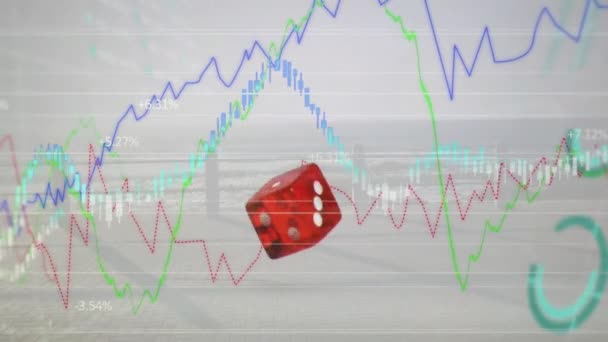 Animation Financial Data Processing Cube Global Business Finances Data Processing — Stock videók