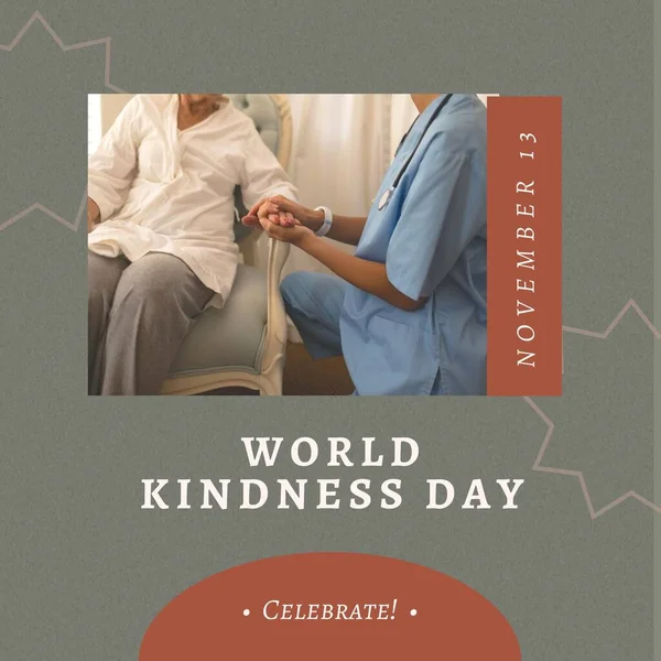 Composition World Kindness Day Text Senior Caucasian Female Patient Female — Stock Photo, Image