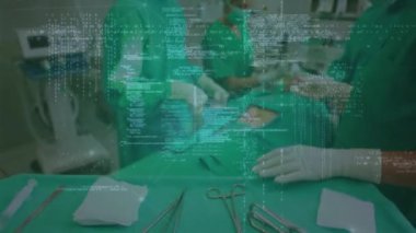 Animation of mathematical equations over schoolchildren using laptop. Medical research technology and healthcare services concept digitally generated video.