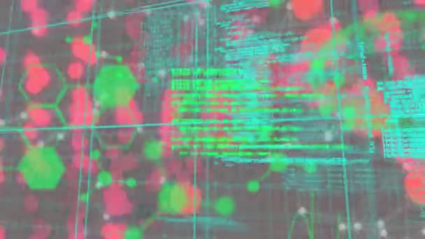Animation Digital Brain Dna Strand Data Processing Global Technology Computing — Stok video