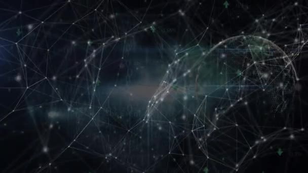 Animatie Van Het Netwerk Van Verbindingen Donkere Achtergrond Wereldwijde Verbindingen — Stockvideo