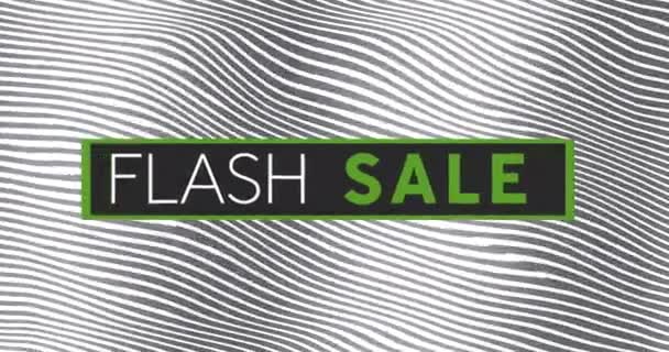 Animation Flash Sale Wavy Black White Background Shopping Sales Promotions — Vídeo de Stock