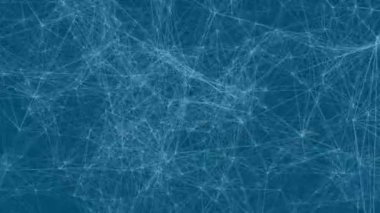 Animation of network of connections over digital city on blue background. global technology, connections and digital interface concept digitally generated video.