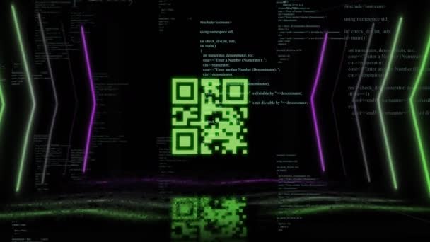 Уникальное Цифровое Видео Кода Компьютерным Кодированием Рисунком Заднем Плане Данные — стоковое видео