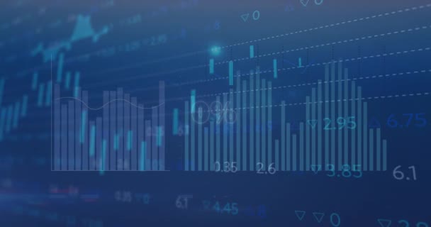 Animation Circle Percent Digital Screen Financial Graphs Global Finance Economy — 图库视频影像