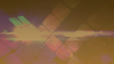 Animation of pink to brown gradient with squares in background. Light and colour concept digitally generated video.