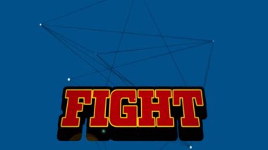 Animation of fight in blue space with lines. video games, communication and entertainment concept digitally generated video.