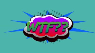 Animation of 5 comic option texts on different backgrounds. social media, comic and communication concept digitally generated video.